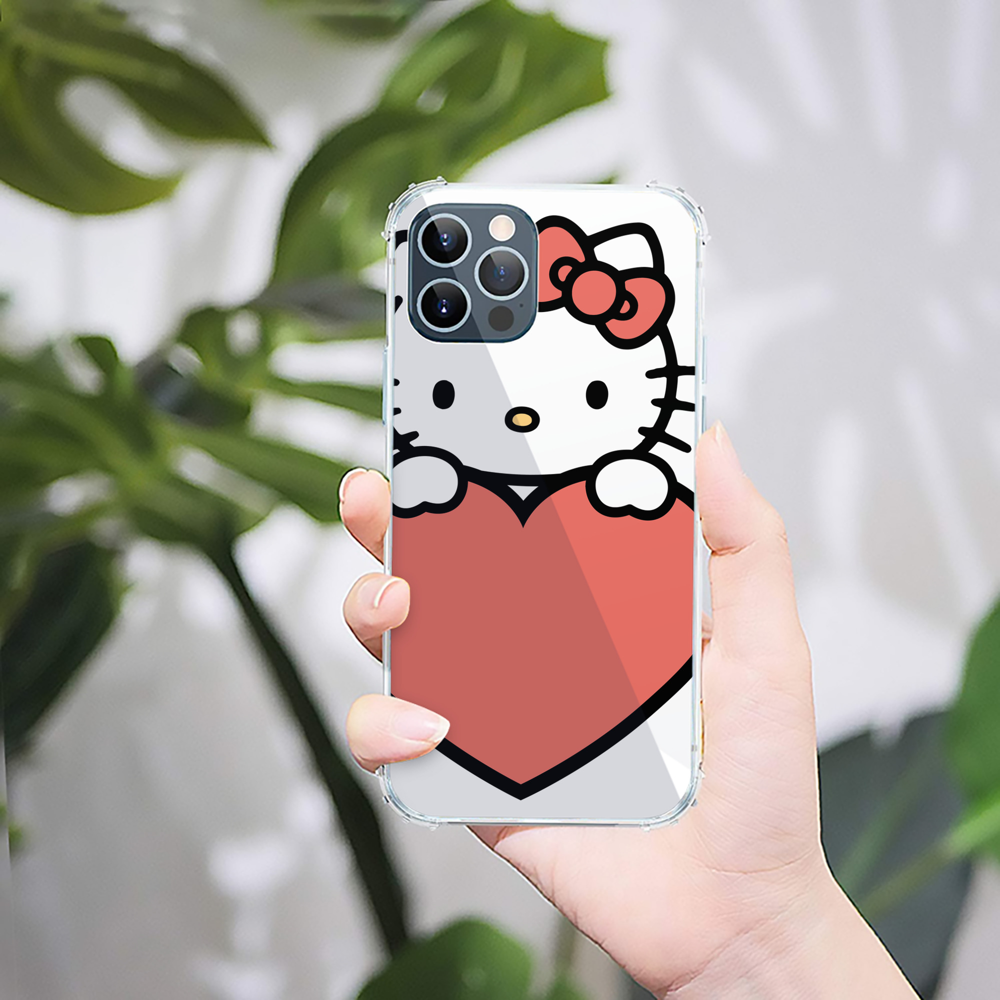 （画像用） Hello Kitty ハローキティ 【iPhone 12シリーズ対応】透明スマホケース（クリアソフトケース）